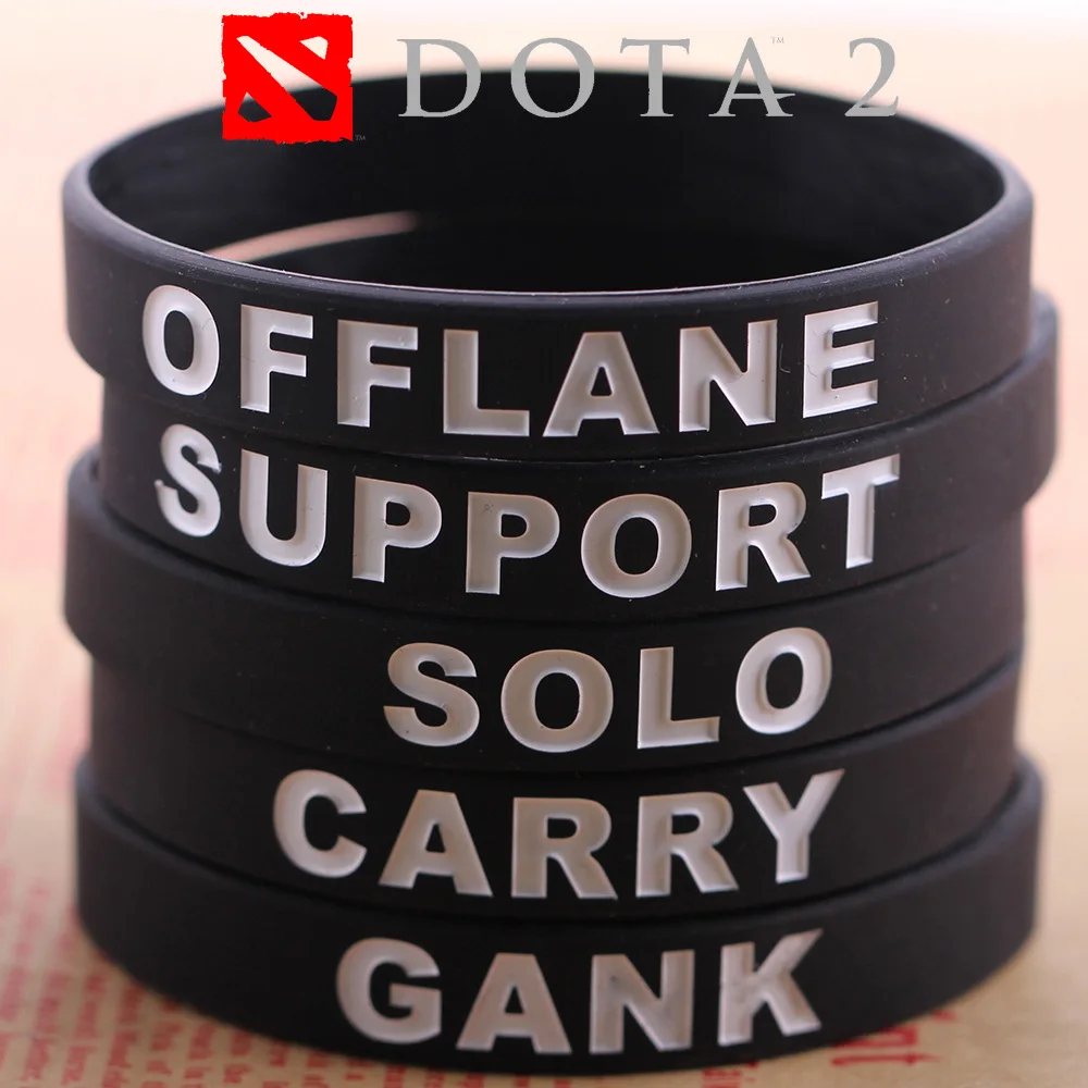 DOTA 2 силиконовые резиновые браслеты для диабета Dota2 Braclet Carry Gank Solo поддержка Offlane