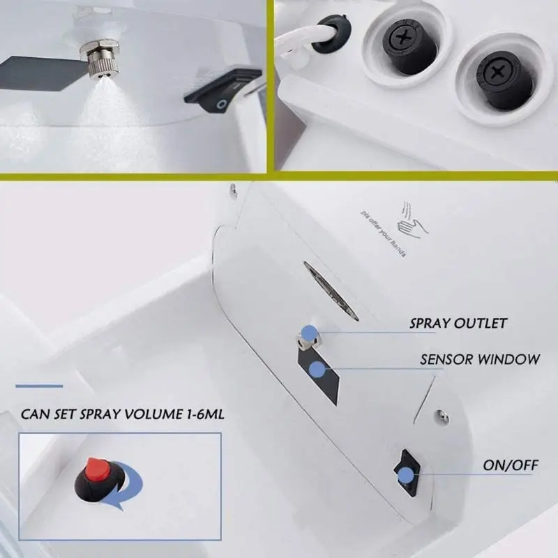 

Disinfectant Dispenser Sensor Non-Contact Hand Cleaner Dispenser Holds 2.2L Infrared Sensor Disinfectant Dispenser