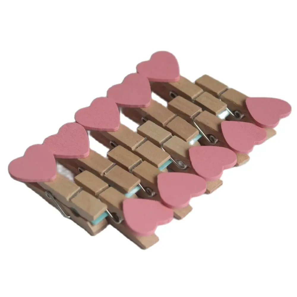 Оптовая продажа мини прищепки в форме сердца набор прищепок розового 600 розовых
