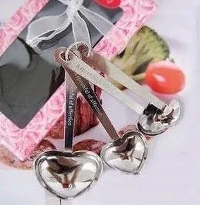 

Heart Shaped Measuring Spoons set Wedding Favors LOVE New 4pcs/set gift box CN post whcn