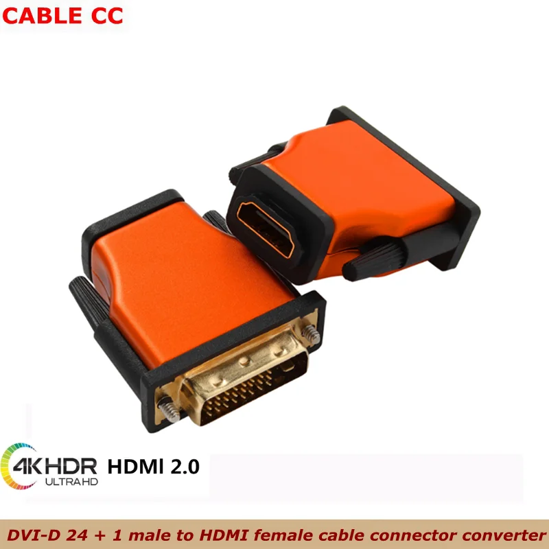 

Gold-plated connector DVI to HDMI adapter Two-way DVI-D 24 + 1 male to HDMI female cable connector converter for HDTV projector