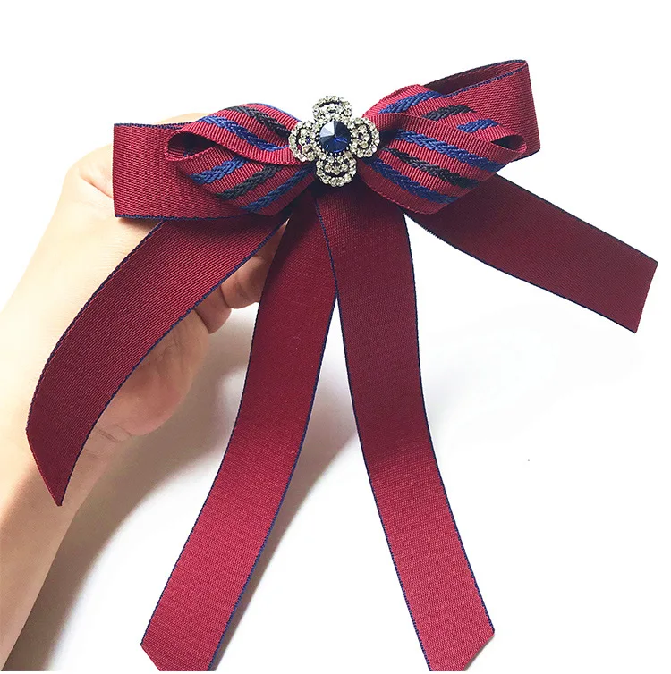 Новые женские красные броши на булавке с длинной лентой бантом модные ювелирные
