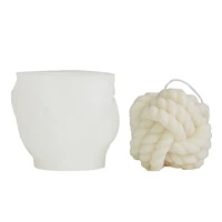 2 sizes silicone candle mold diy candle making moulds woolen ball design homemade soy candles making aroma wax soap molds