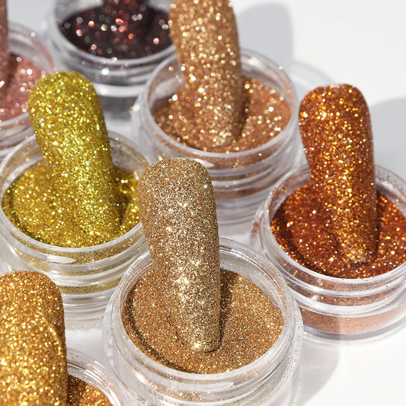 Блестящая золотая Серебряная Роскошная Бриллиантовая пудра хромированная