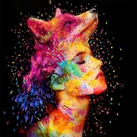 5d diy poured glue diamond painting kits full round with ab drill colorful wolf head embroidery setting mosaic painting gift new