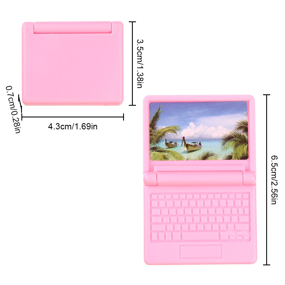 1PC Miniature Tablet Computer Collapsible Office Model Cute Simulation Mini Laptop DIY Dollhouse Decoration Accessories - купить по