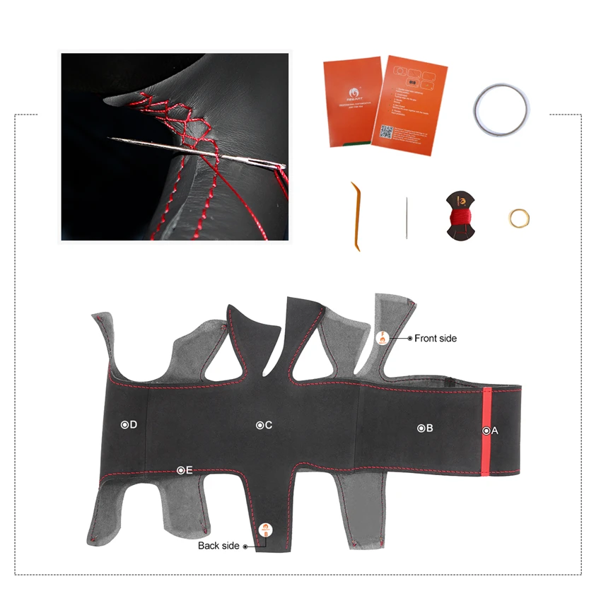 

MEWANT Black Suede Steering Wheel Cover For Audi Q3 (8U) 2011-2018 Q5 (8R) 2012-2017 Q7 (4L) 2011-2015 SQ5 (8R)