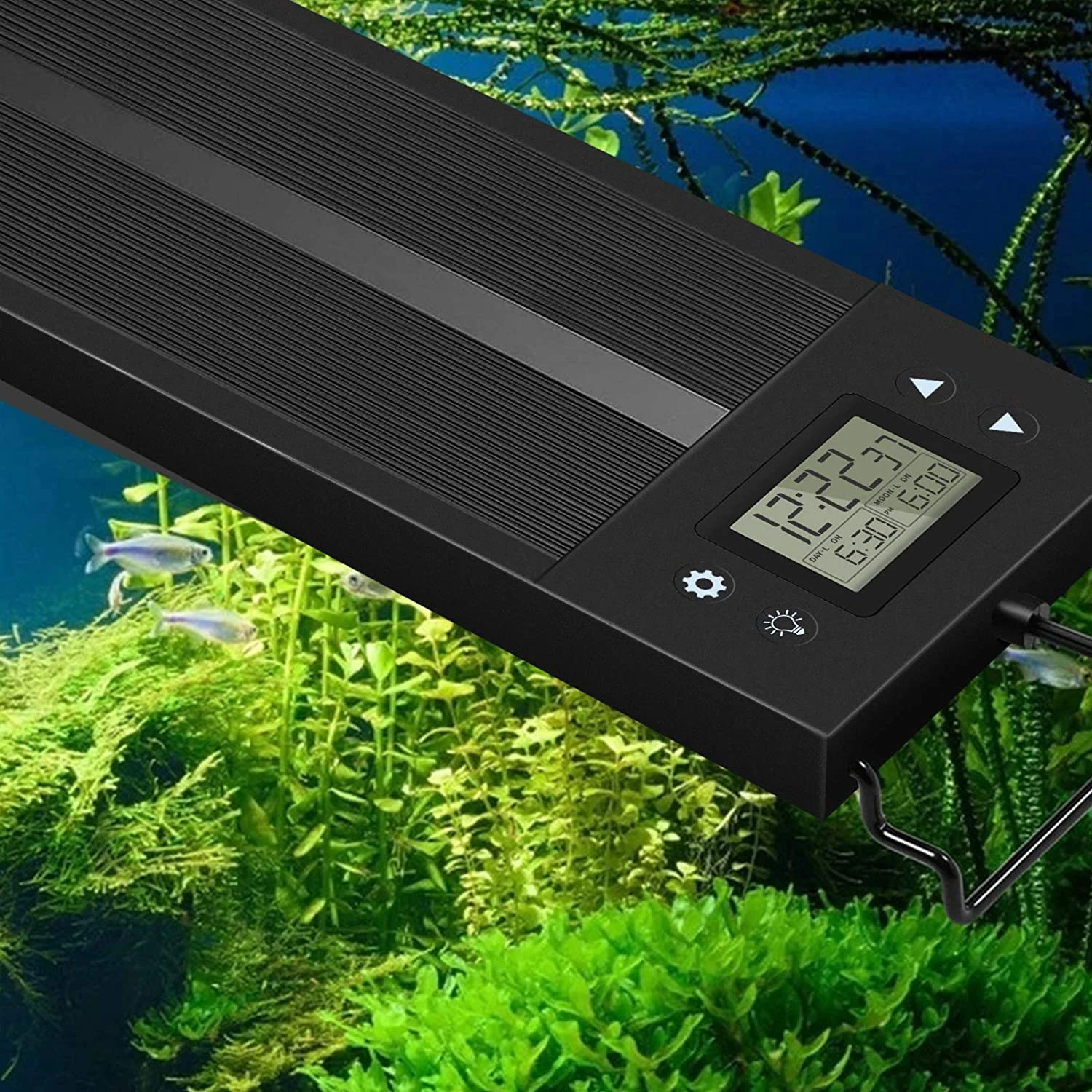 Luz LED de espectro completo para acuario, iluminaci&oacute;n de 8 colores, con temporizador, amanecer y atardecer, 80cm-0
