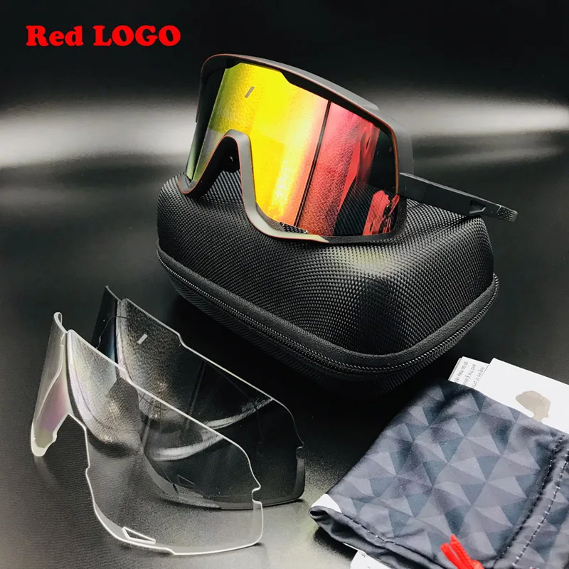 3 Lens Not Polarized Уличные спортивные очки с 3 линзами для езды на велосипеде, Mtb, гоночные очки для шоссейного велосипеда, мужские и женские солнцезащитные очки UV400 для езды на велосипеде, очки для бега - Цвет: 3 Lens Not Polarized