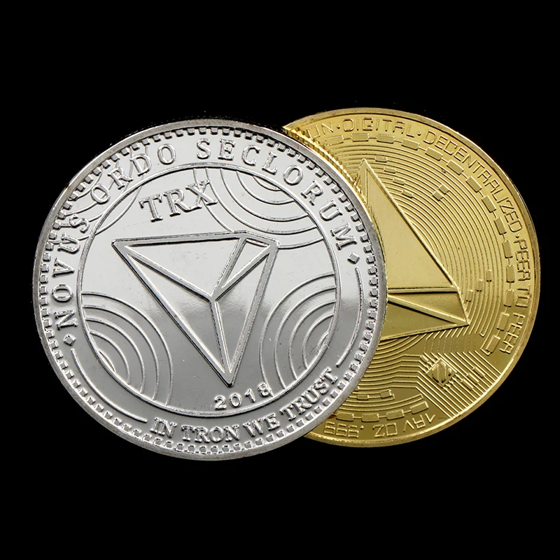 Новые виртуальные памятные металлические монеты TRX без денежной единицы, подарок Биткойн с доставкой на дропшиппинг.
