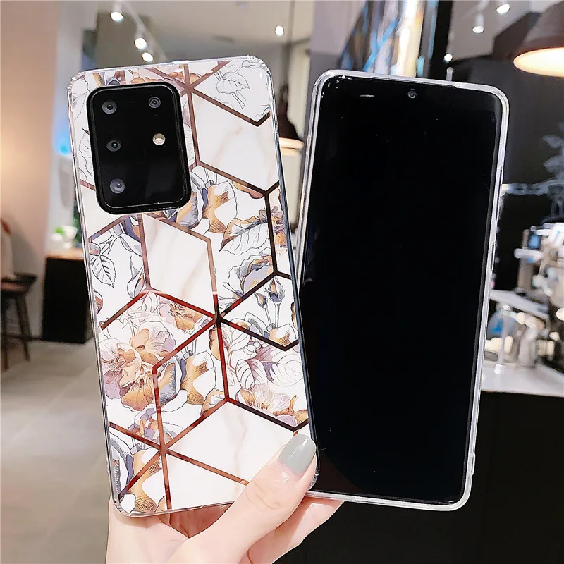 Роскошный глянцевый чехол для телефона с лазерным цветком Samsung Galaxy S20 Ultra S10 S9 S8 plus