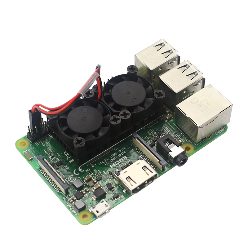 Кулер для Raspberry Pi 4 Model B двойной охлаждающий вентилятор дополнительно 4B/3B + |