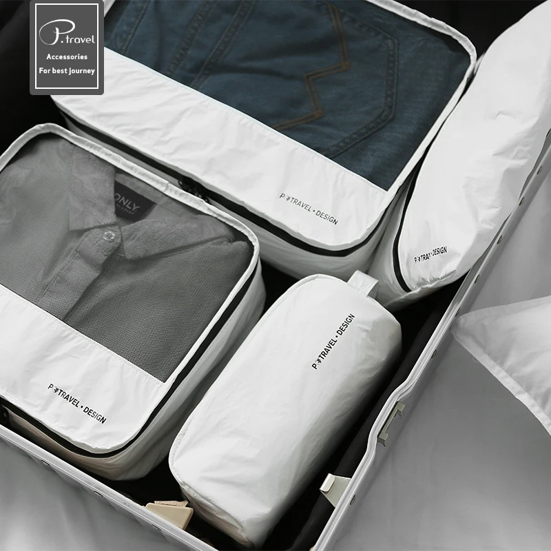 

P.travel Travel Goods Tyvek Waterproof DuPont Paper Folding Clothes Storage Luggage Storage Multi-piece Set