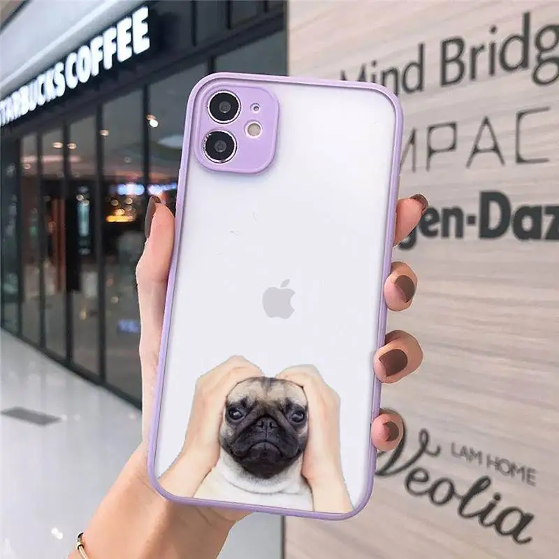 

Cute funny animal bulldog art Phone Cases matte transparent For iphone 7 8 11 12 plus mini x xs xr pro max cover