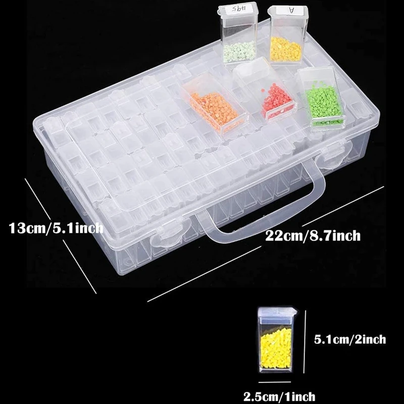 2Pcs 64 Grids 5D Diamond Painting Kit Diamonds Jewelry Sewing Nail Container Embroidery Mosaic Storage Box | Дом и сад