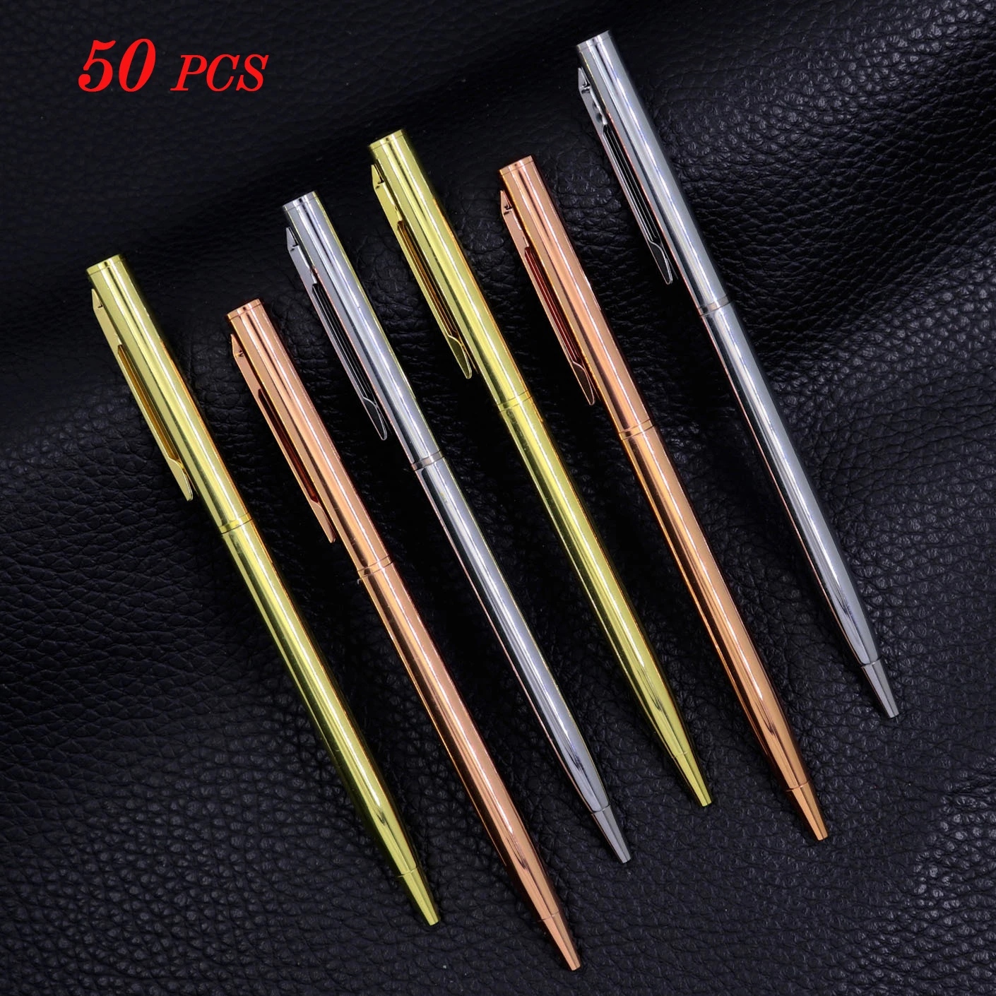 50 Metal Ballpoint Pens, Rose Gold Pens, Customized Logos, Advertising Gifts, Ballpoint Pens, Office Supplies 9 Colors Available
