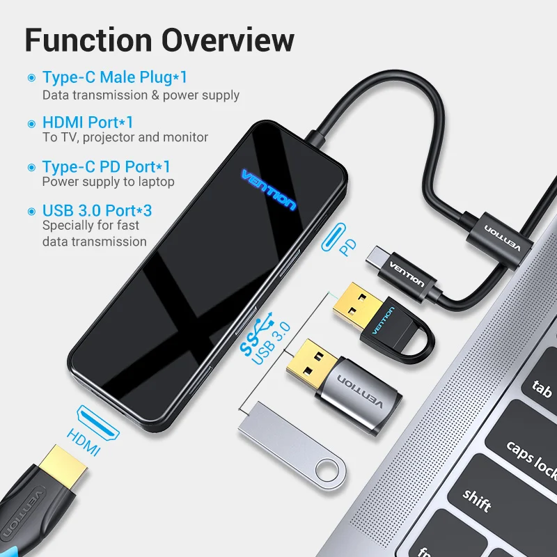 Vention Type c HUB C to Multi USB 3 0 4K HDMI PD адаптер многопортовая док станция для MacBook Pro Huawei Mate 30