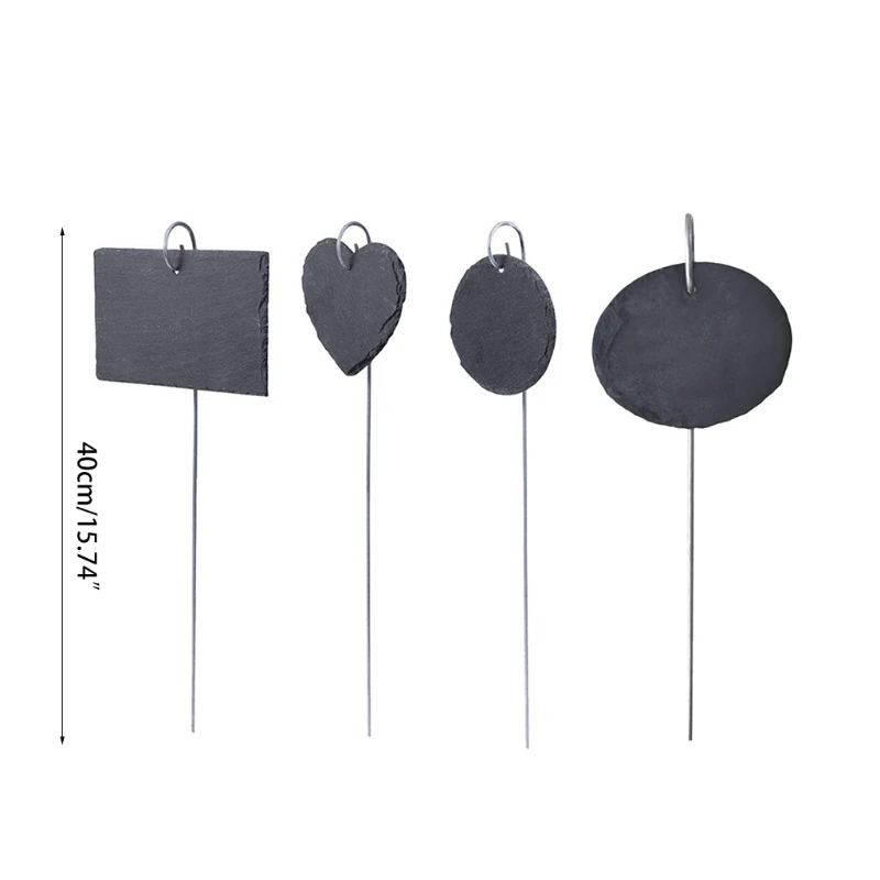 

E7CC 5 Pcs Natural Slate Labels Plant Signs Reusable Garden Markers Plant Stake Tags for Vegetables Succulents Potted Flower