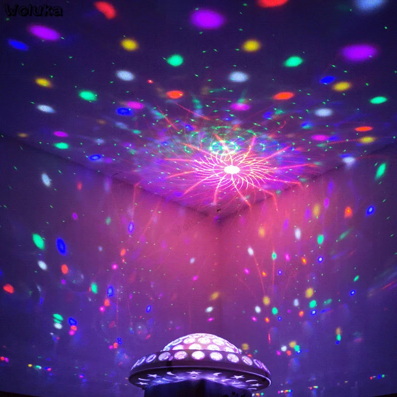 Полноцветсветильник светодиодный вращающийся волшебный шар с эффектом