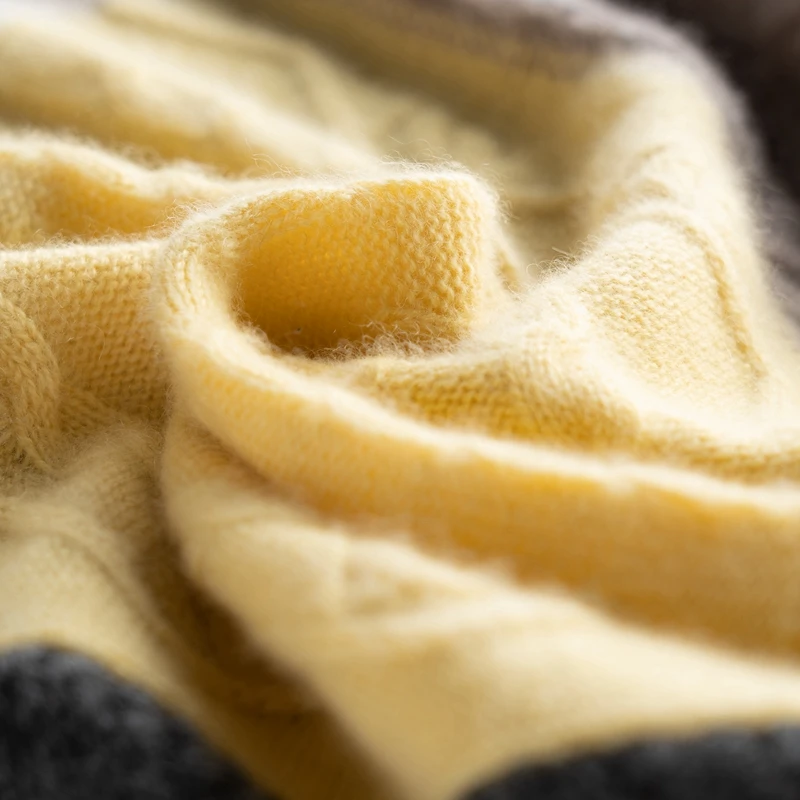 Autumn and winter new color matching pullover 100% pure mountain cashmere sweater | Женская одежда