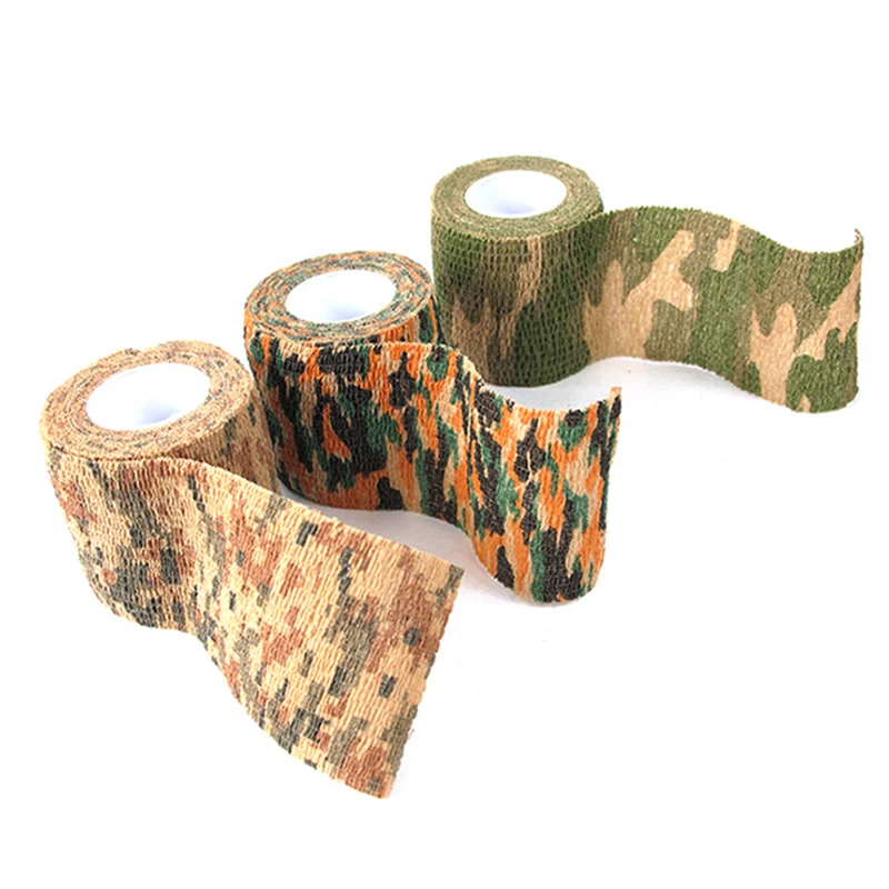 Tactical Camo Tape Self-Adhesive Non-woven Camouflage Outdoor Hunting Shooting Stealth Rifle Gun Stretch Wrap Cover | Спорт и