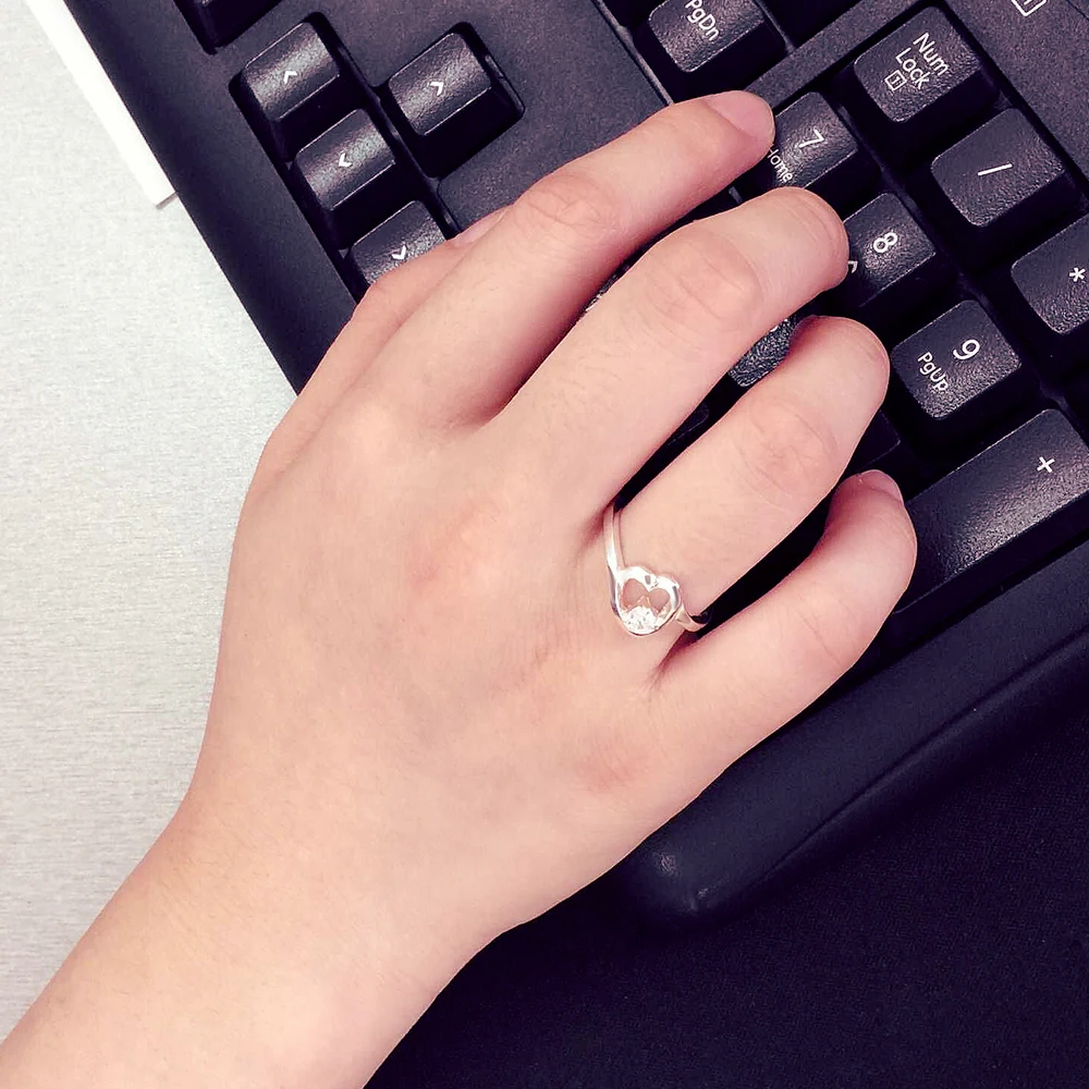 Шикарное серебро кольцо Для женщин 925 пробы Серебряное Блеск Циркон инкрустация