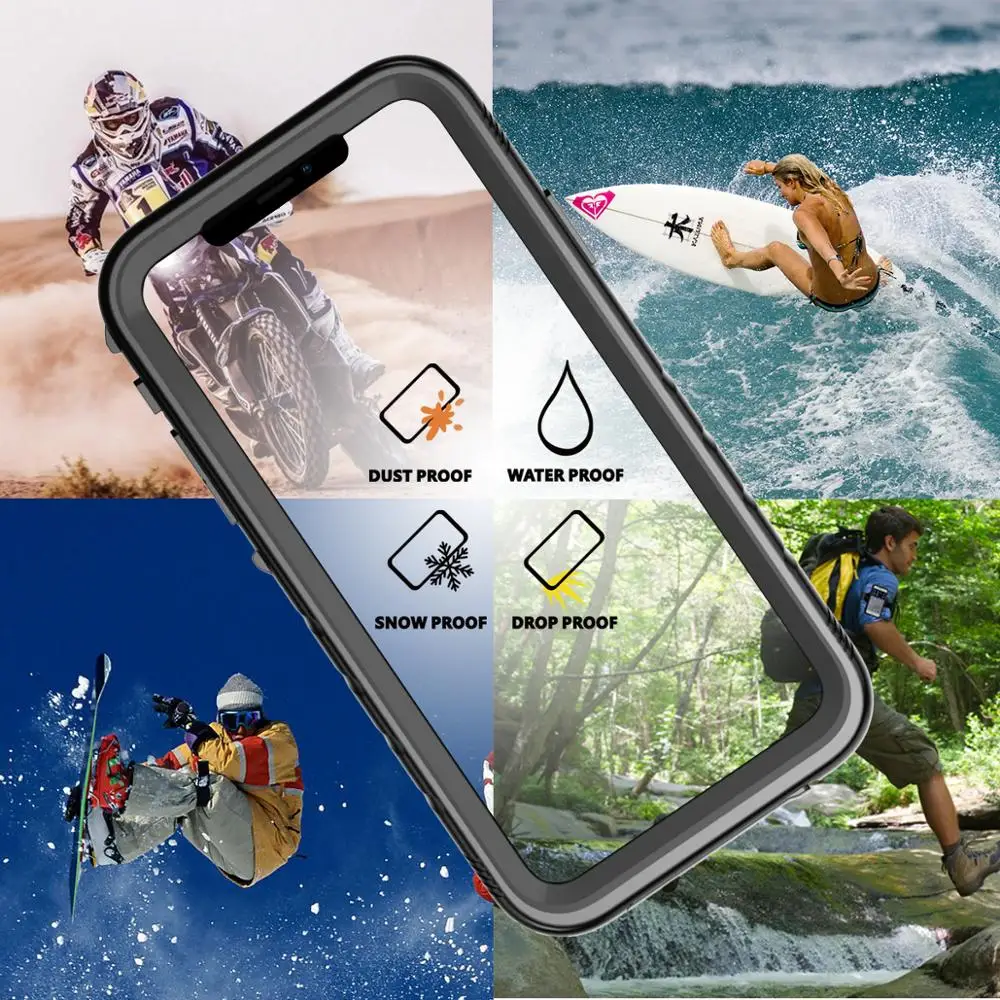 Водонепроницаемый противоударный чехол-бампер IP68 ДЛЯ iPhone 11 X XS XR Max 8 7 6 6S 5s SE 2020 Plus