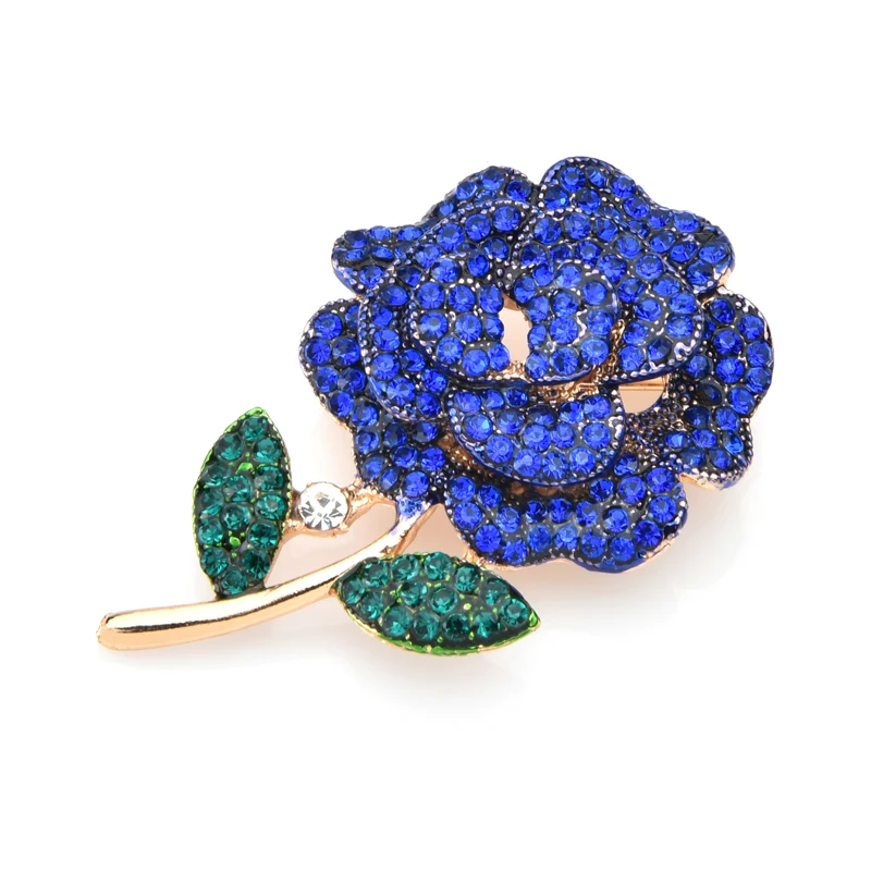 Wuli &amp baby красные синие броши в виде цветка женские классические стразы из сплава