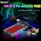 Fenvi AX3000RGB Wi-Fi 6 PCIe Wi-Fi карта для ПК, игровой настольный компьютер для Bluetooth5.2, двухдиапазонный 802.11AX, беспроводной адаптер, железная RGB подсветка