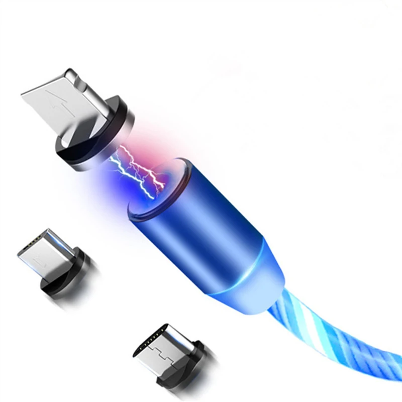 Магнитный кабель со светодиодной подсветкой Micro USB для Samsung Type-c iPhone | Электроника