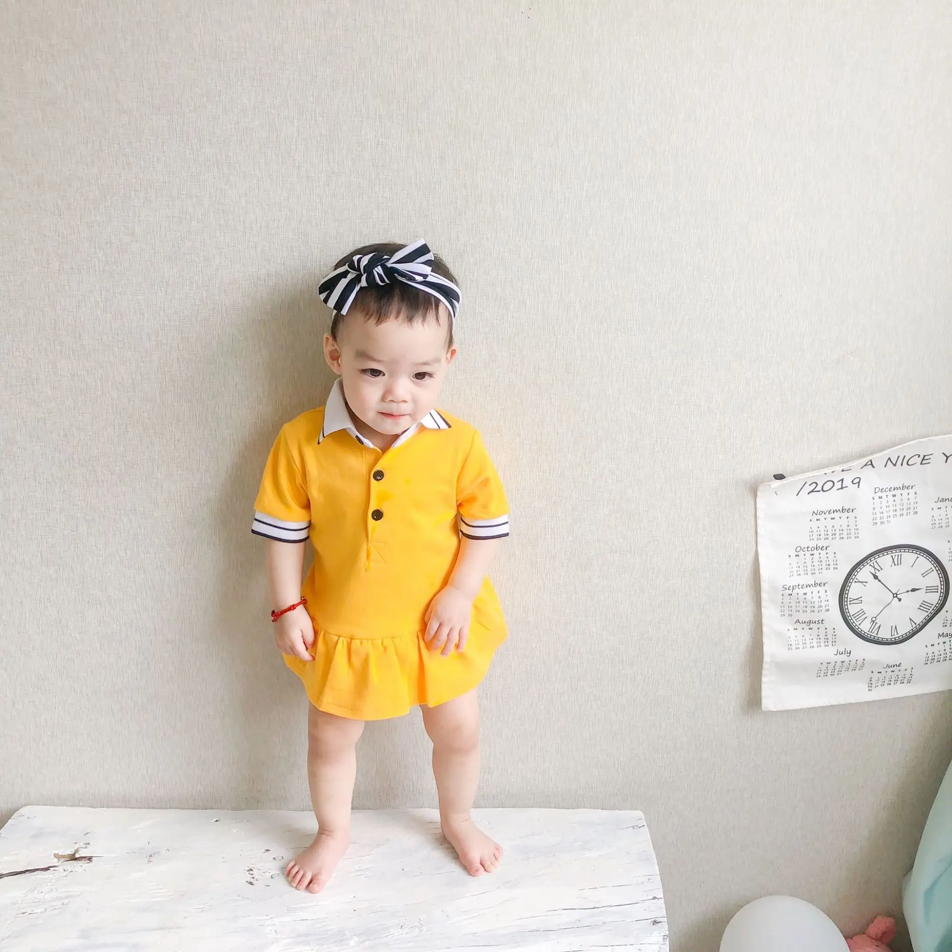 Infant Baby Twins Clothes Short Sleeve Lapel Collar Rompers Brother and Sister Clothing Solid Color One Piece Cotton Playsuit