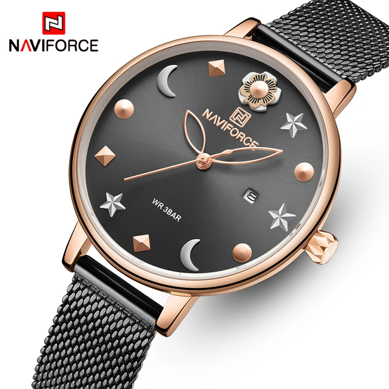 

Часы наручные NAVIFORCE женские кварцевые, брендовые Модные Роскошные водонепроницаемые простые, для девушек