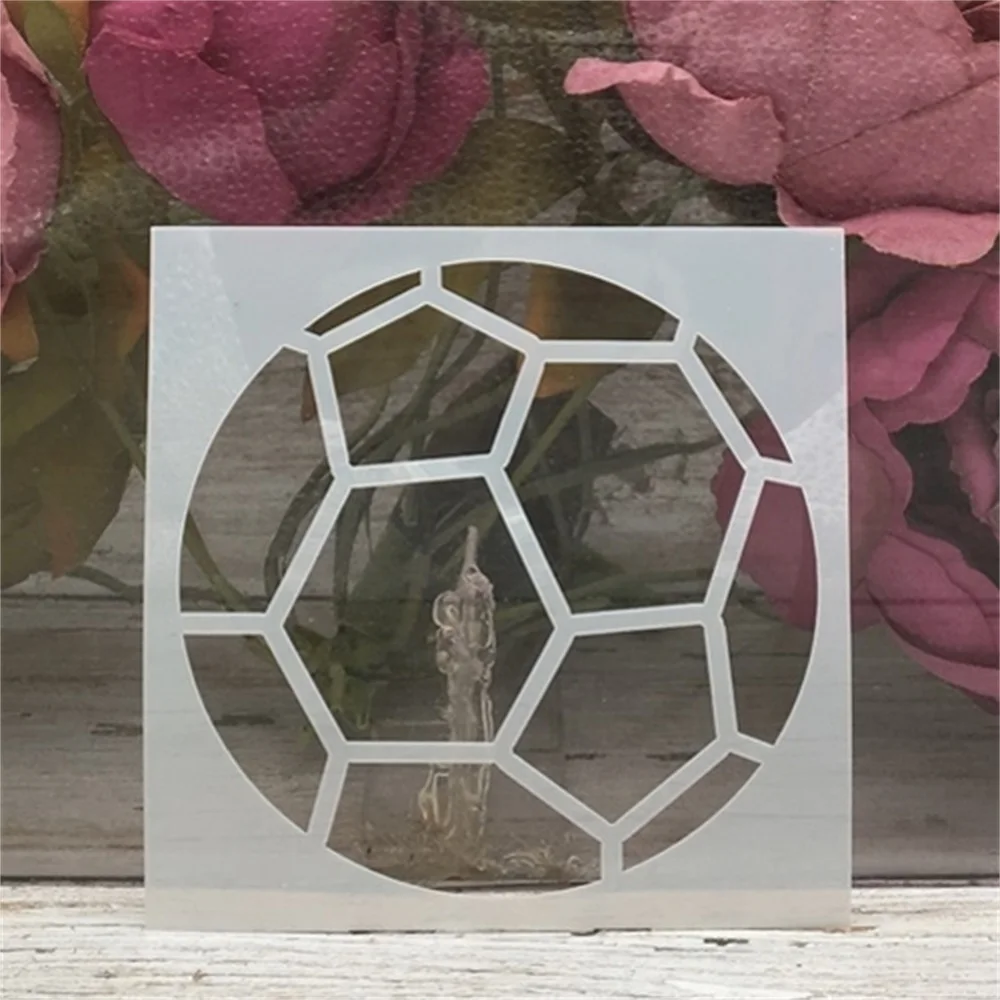 6 шт. 10*10 см спортивные мячи Баскетбол DIY слойные трафареты настенная живопись