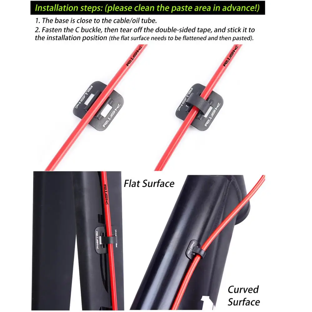 6 шт./компл. риск RC124 велосипедная клейкая направляющая для кабеля велосипеда