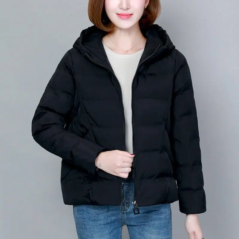 2020 Winter Coat Women 2020 Fashion Winter Jacket Women Cotton padded Parka Outwear Hooded 7 Colors Solid Female Cotton clothing