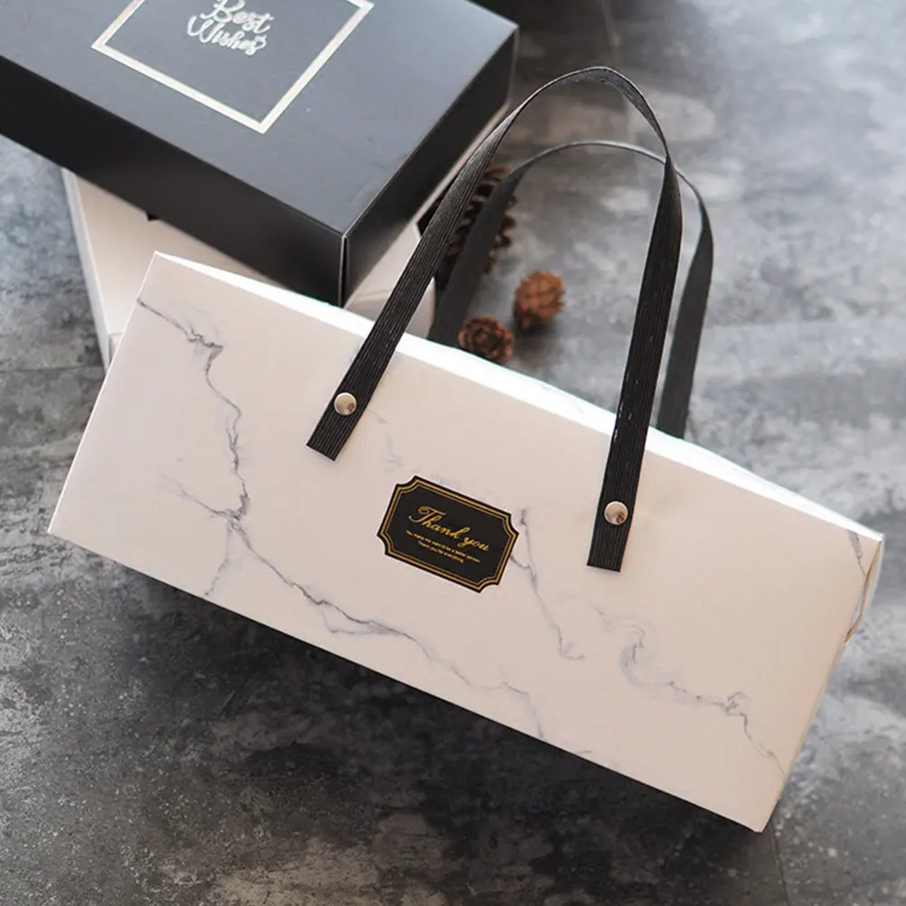 2 шт. мраморные коробки для тортов и Упаковочная коробка с ручкой портативный