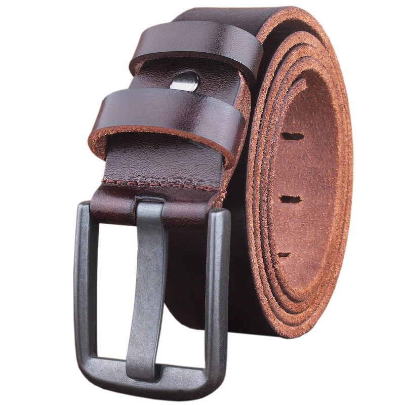 Famous Brand Fashion Men's Genuine Leather Belts Designer Belt for Man Wide Buckle Leather Strap Business Dress Male Belts