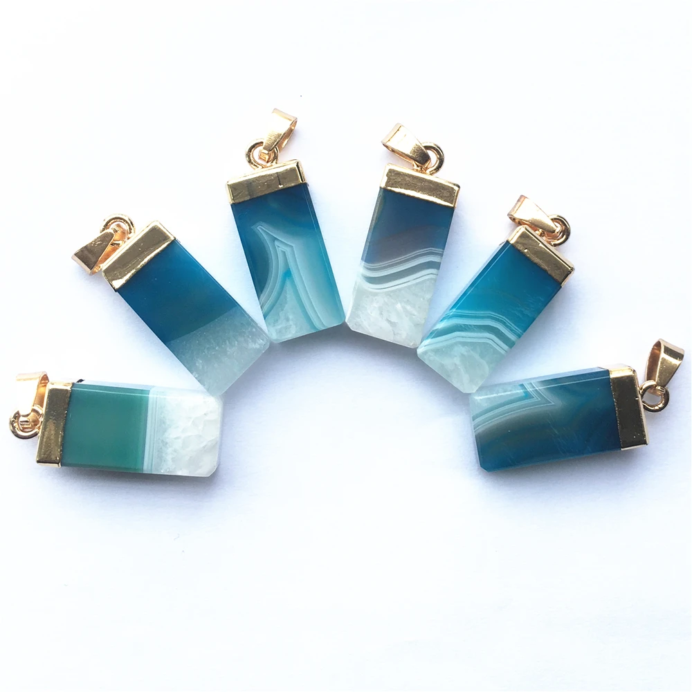 Ожерелье с прямоугольной подвеской Агаты druzys натуральный камень подвески для