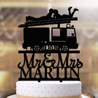 Персонализированный Топпер для торта на свадьбу, пожарная машина с датой и именем Мистер и миссис, уникальный Декор вечерние НКИ на годовщину