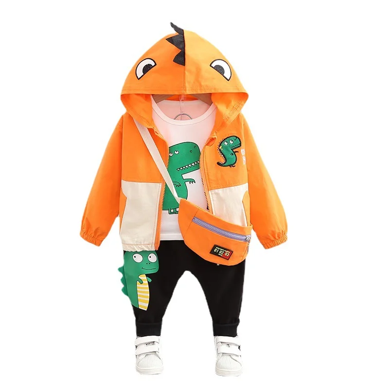 

Spring Kids Cotton Clothes Baby Girls Boys Cartoon Hoodie T Shirt Pants Bag 3pcs/Sets Autumn Fashion Children Casual Sportswear