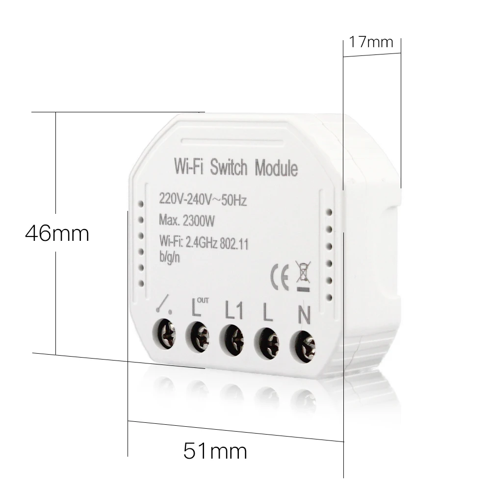 Wifi умные Настенные светильники выключатель модуль 220 в 240 В дистанционное управление 1 банда 1 способ 2 способ переключатель модуль с Alexa Google Home