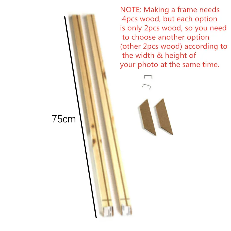 2pcs wood 75cm A612 Домашние фоторамки настенная фоторамка деревянный Плакат рамка DIY деревянная Картина на холсте рамка для живописи маслом стены искусства кадра фото фоторамка - Цвет: 2pcs wood 75cm A612