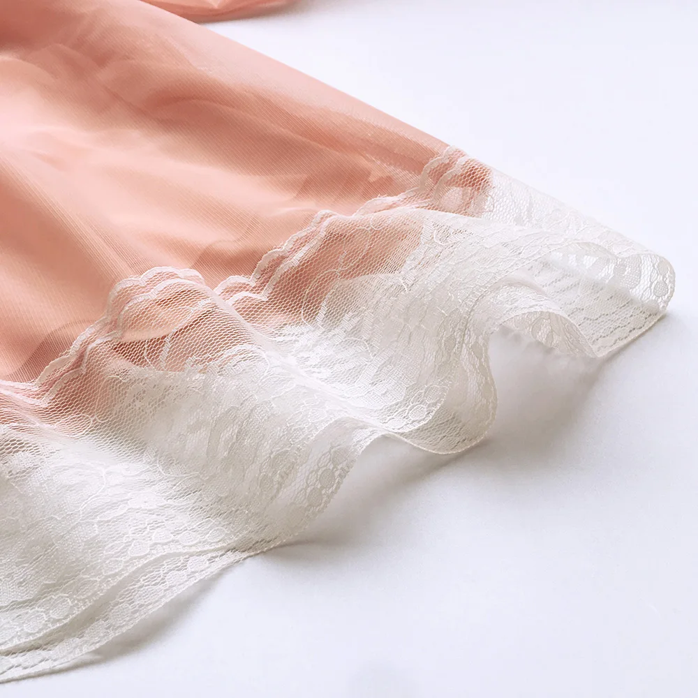 

Ladies casual home wear pajamas high-end dress pajamas night gown comfortable soft sleep pajamas fashion lace stitching pajamas