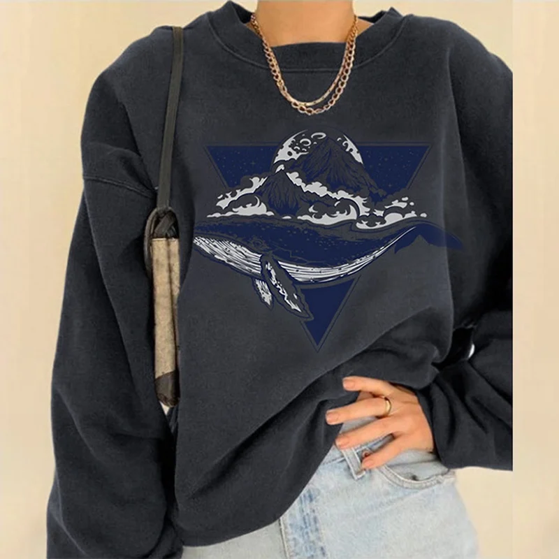 

Women Hoodies Sweatshirts Autumn 2021 Harajuku Casual Vintage Embroid Long Sleeve Letters Print Oversized Pullovers Tops