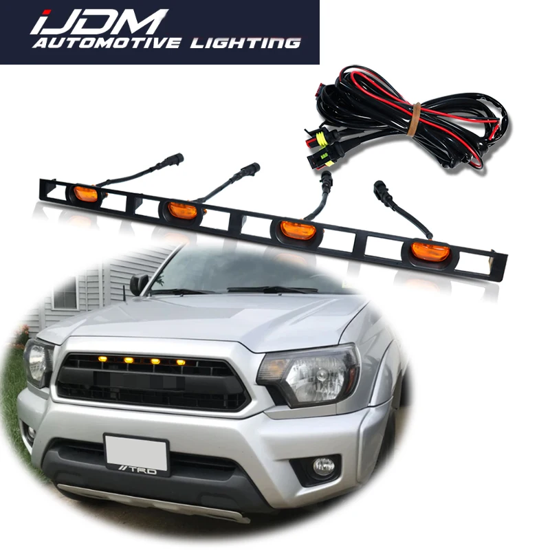 IJDM 4 шт. передний бампер капот решетка светодиодные фары для Tacoma 2012 2015