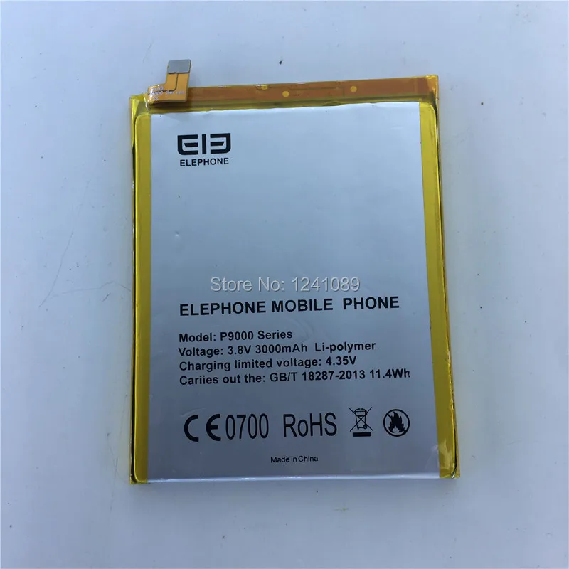 ycooly mobile phone battery elephone p9000 battery 3000mah high quality three mobile phone accessories long standby time free global shipping
