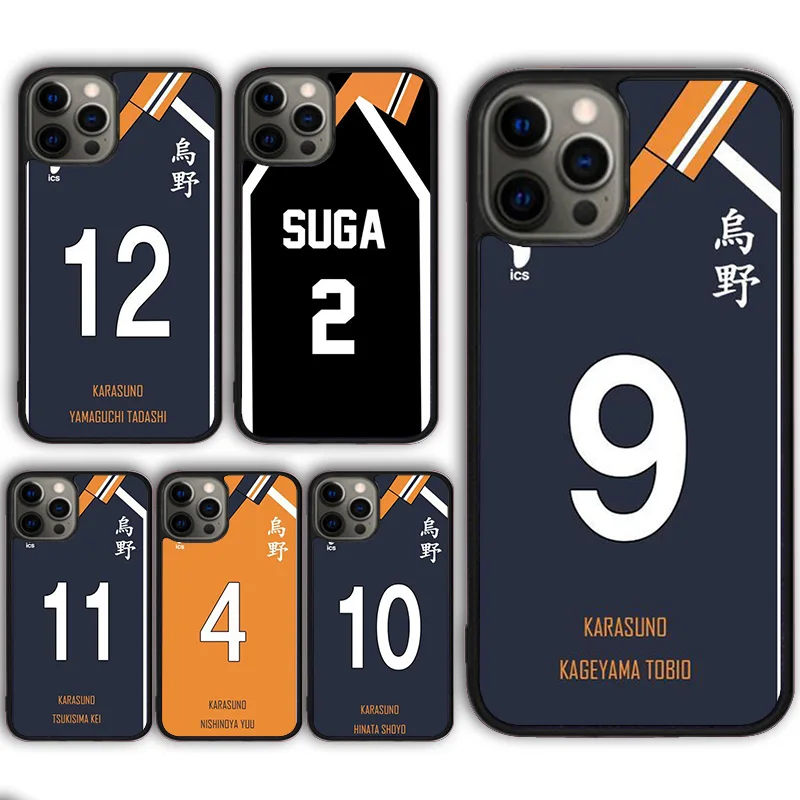 Haikyuu! Чехол для телефона Karasuno Team Uniform для iPhone 13 14 11 12 Mini Pro Max XR XS 6 7 8 Plus SE2020 Samsung S21 S22Ultra