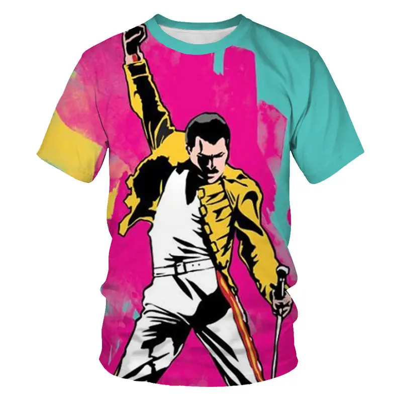 Синий Freddie Mercury The queen Band Футболка Мужская Хип-Хоп рок хипстерская футболка повседневные футболки harajuku Top TeesStar футболка Размер S-6XL - Цвет: Синий