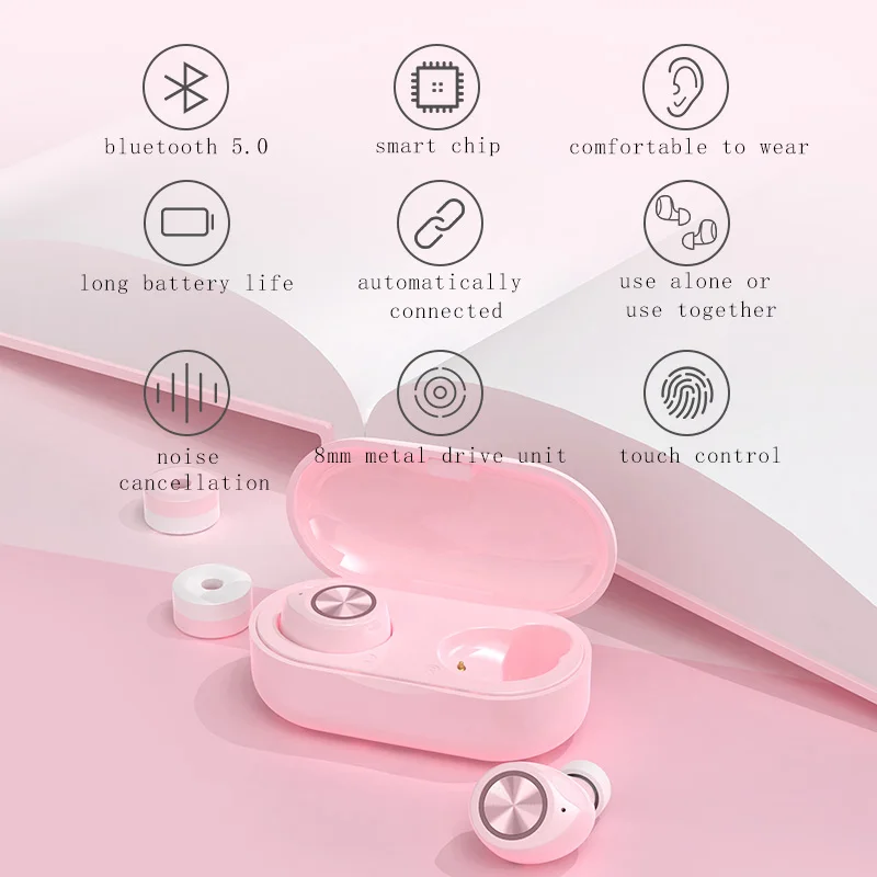 TWS наушники Беспроводные для Huawei Xiaomi Bluetooth гарнитура OPPO iPhone Samsung мобильный телефон
