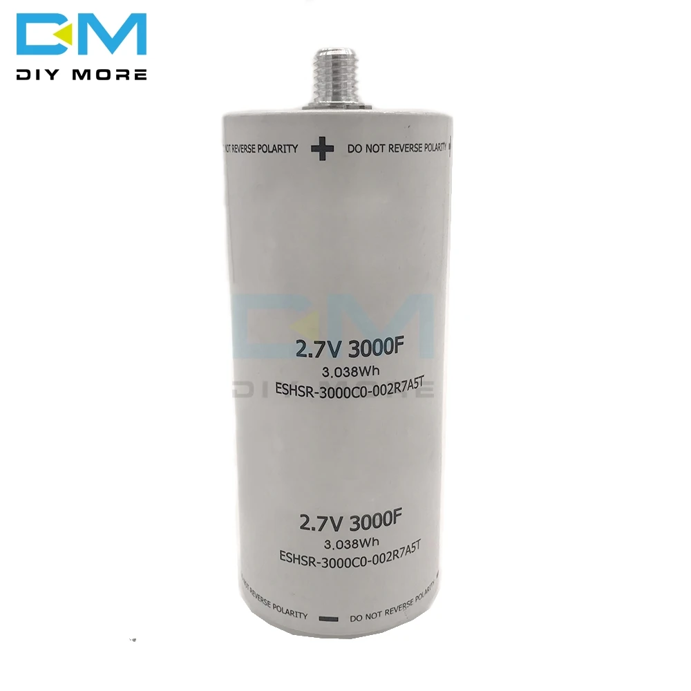 Сверх яркий конденсатор 2,7 V 3000F 136*60mm 136x60 Ultracapacitor 3.038wh низкий ESR высокочастотный Diy Электронный 136x60mm 136*60mm